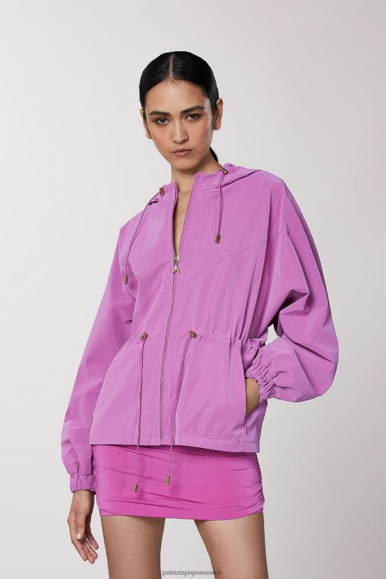 vestir mx Patrizia Pepe mujer chaqueta con capucha orquídea morada 66024R534