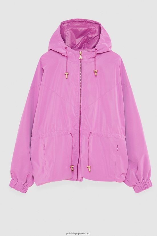 vestir mx Patrizia Pepe mujer chaqueta con capucha orquídea morada 66024R534