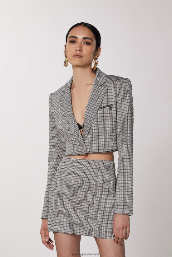 vestir mx Patrizia Pepe mujer chaqueta con cremallera beige/negro 66024R483