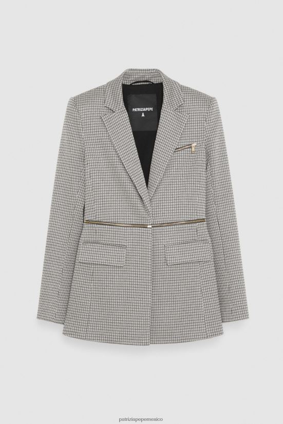 vestir mx Patrizia Pepe mujer chaqueta con cremallera beige/negro 66024R483