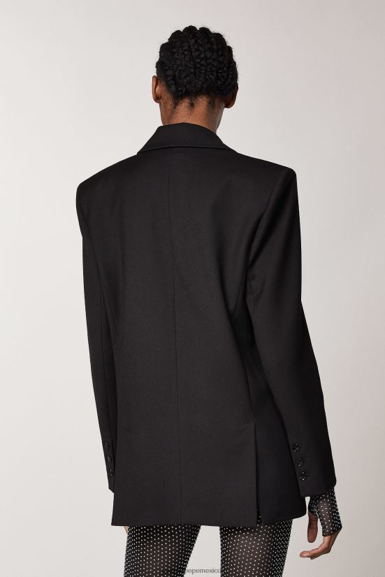 vestir mx Patrizia Pepe mujer chaqueta con solapa de strass Nerón 66024R566