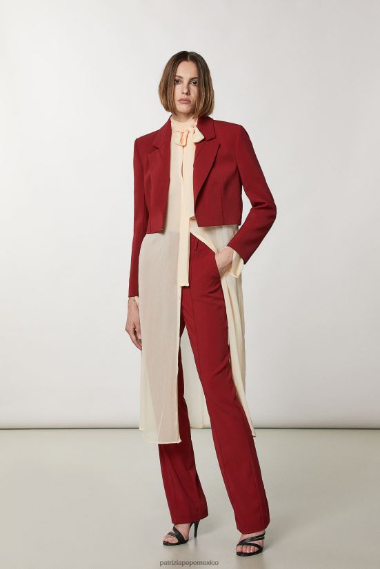 vestir mx Patrizia Pepe mujer chaqueta corta básica rojo marciano 66024R79