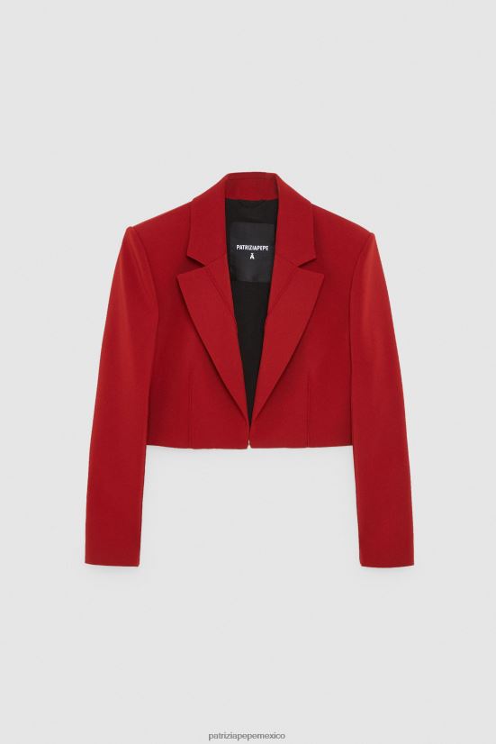 vestir mx Patrizia Pepe mujer chaqueta corta básica rojo marciano 66024R79