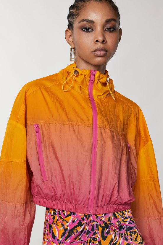 vestir mx Patrizia Pepe mujer chaqueta corta de nailon fuxia naranja degradada 66024R613