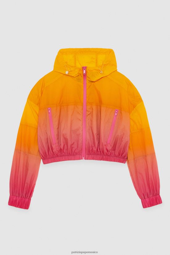 vestir mx Patrizia Pepe mujer chaqueta corta de nailon fuxia naranja degradada 66024R613