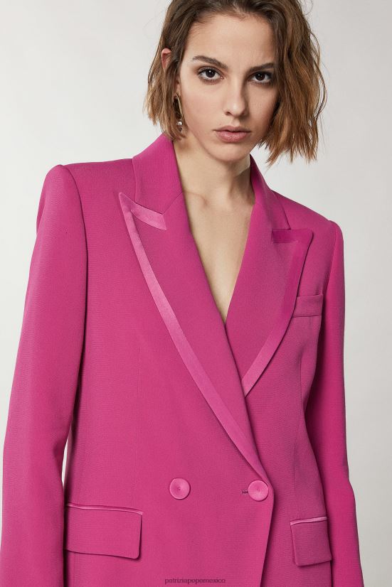 vestir mx Patrizia Pepe mujer chaqueta cruzada ceremonia fucsia 66024R262