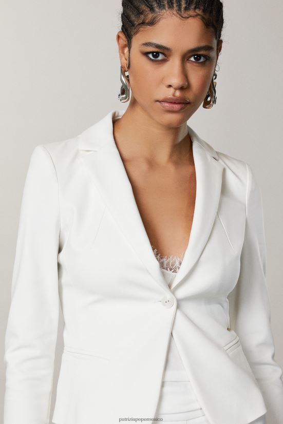 vestir mx Patrizia Pepe mujer chaqueta de 1 botón blanco 66024R594