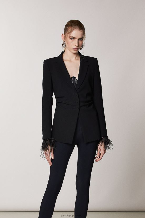 vestir mx Patrizia Pepe mujer chaqueta de crepé Nerón 66024R686