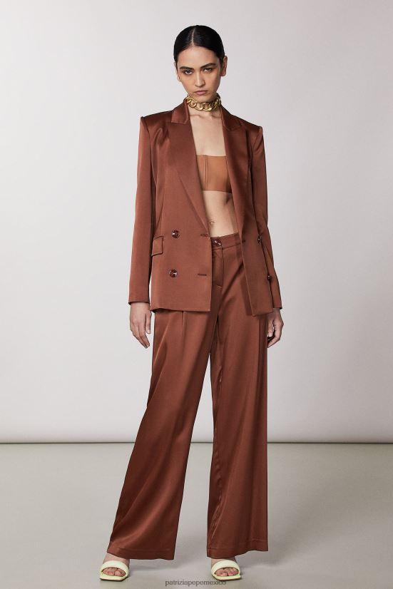 vestir mx Patrizia Pepe mujer chaqueta de doble botonadura chocolate negro 66024R493