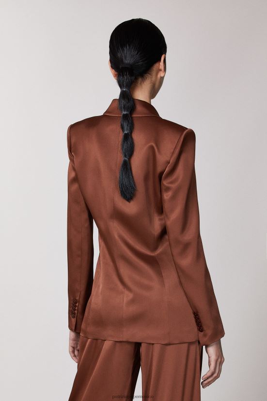 vestir mx Patrizia Pepe mujer chaqueta de doble botonadura chocolate negro 66024R493