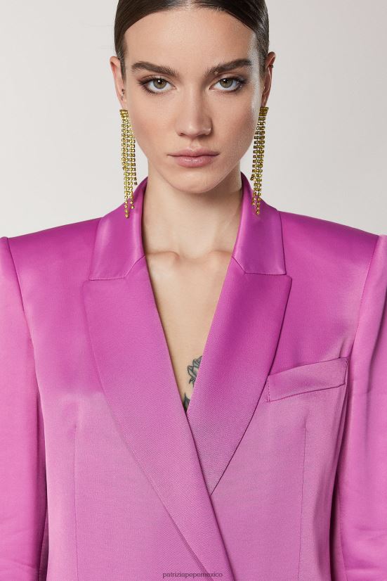 vestir mx Patrizia Pepe mujer chaqueta de doble botonadura orquídea morada 66024R519