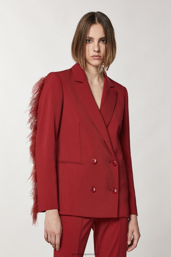 vestir mx Patrizia Pepe mujer chaqueta de doble botonadura rojo marciano 66024R85