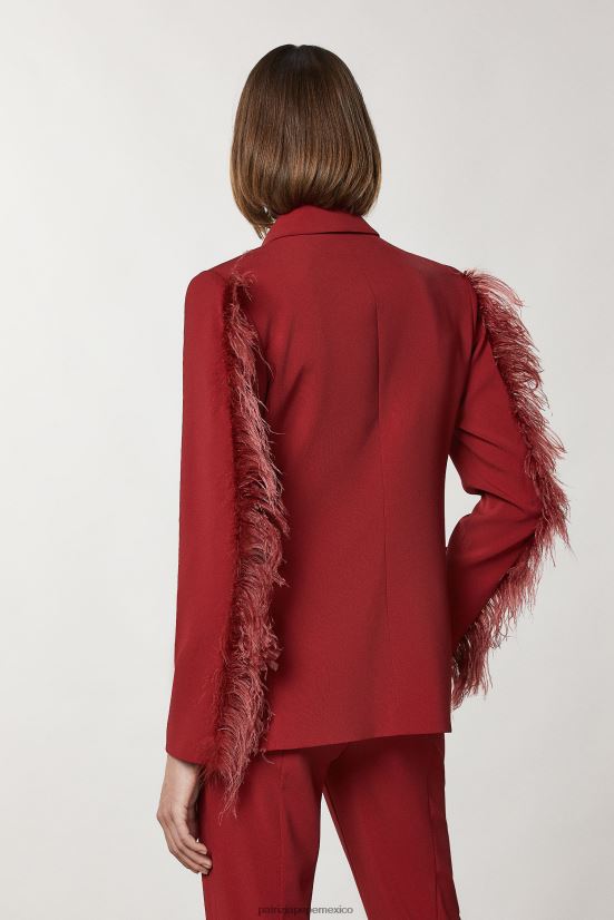 vestir mx Patrizia Pepe mujer chaqueta de doble botonadura rojo marciano 66024R85