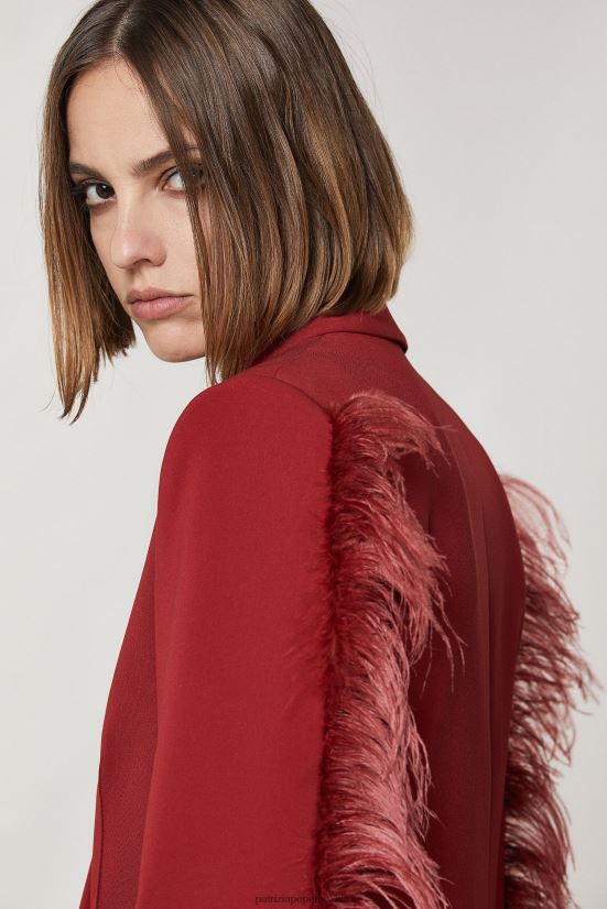 vestir mx Patrizia Pepe mujer chaqueta de doble botonadura rojo marciano 66024R85