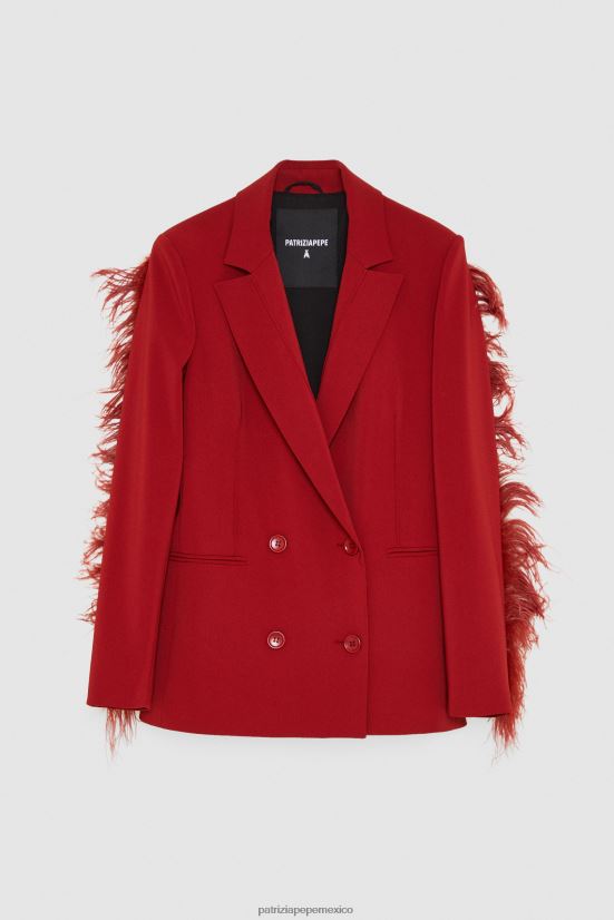 vestir mx Patrizia Pepe mujer chaqueta de doble botonadura rojo marciano 66024R85