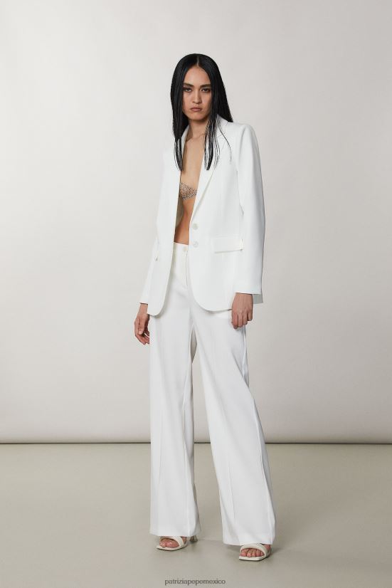 vestir mx Patrizia Pepe mujer chaqueta de novio esencial blanco 66024R608