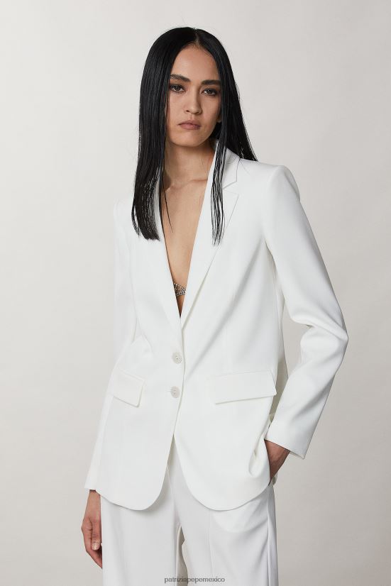 vestir mx Patrizia Pepe mujer chaqueta de novio esencial blanco 66024R608