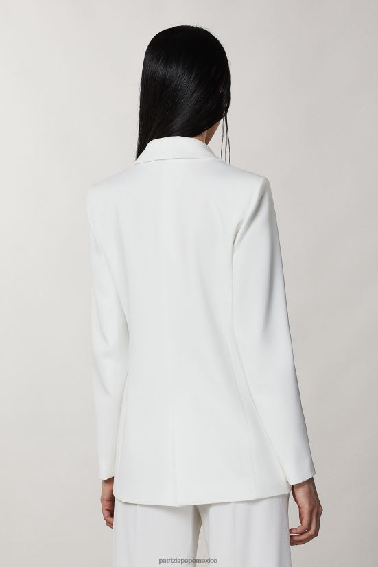vestir mx Patrizia Pepe mujer chaqueta de novio esencial blanco 66024R608