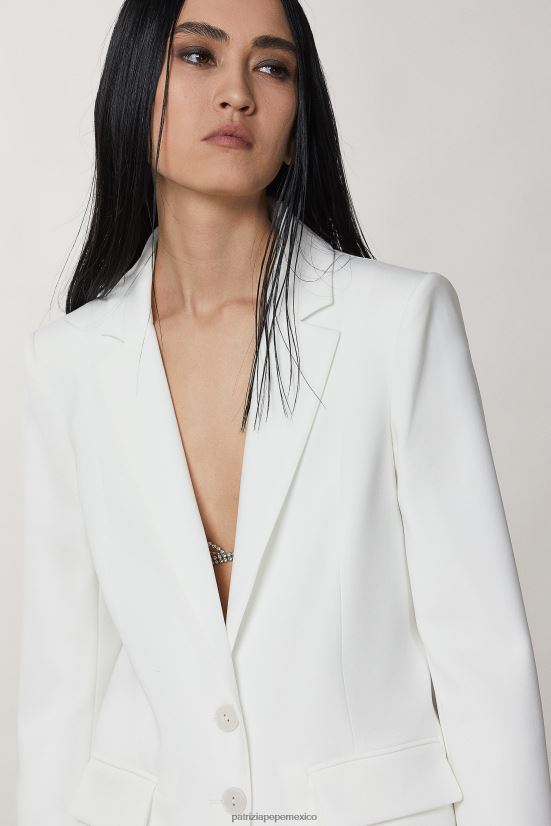 vestir mx Patrizia Pepe mujer chaqueta de novio esencial blanco 66024R608