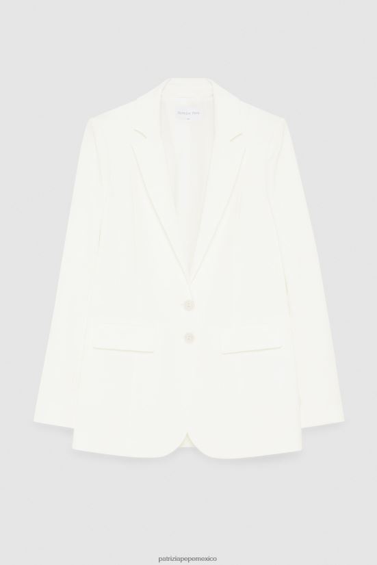 vestir mx Patrizia Pepe mujer chaqueta de novio esencial blanco 66024R608
