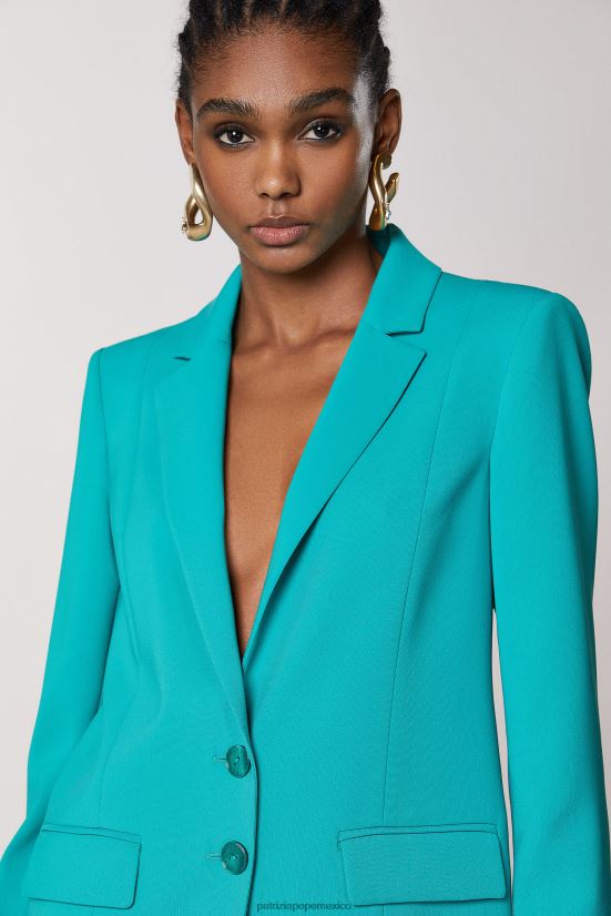 vestir mx Patrizia Pepe mujer chaqueta de novio esencial ilusión verde 66024R408