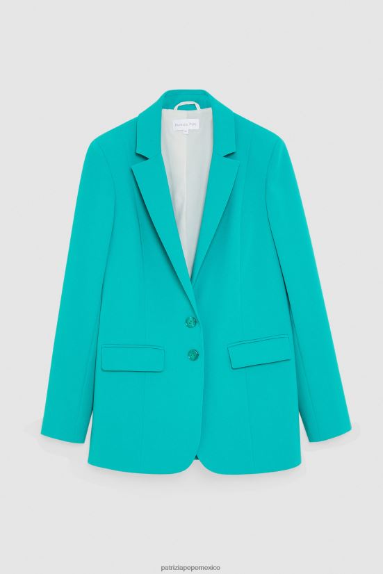 vestir mx Patrizia Pepe mujer chaqueta de novio esencial ilusión verde 66024R408