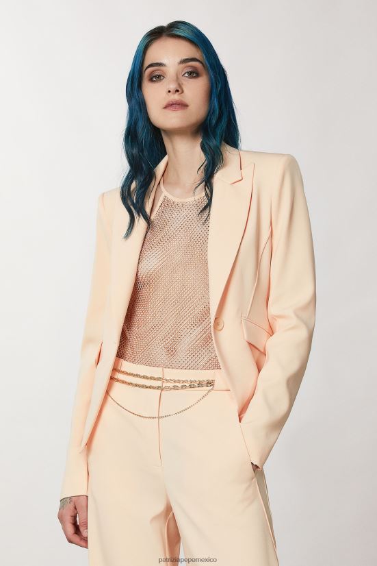 vestir mx Patrizia Pepe mujer chaqueta esencial de crepé rubor astral 66024R76