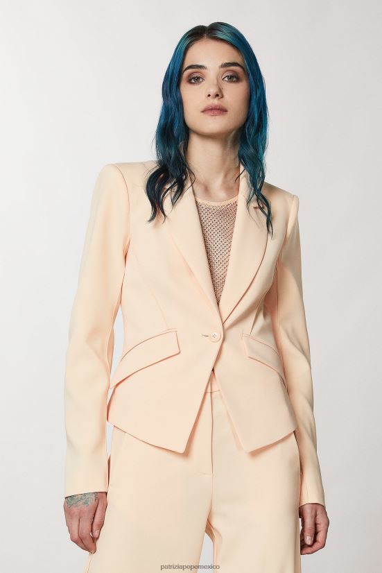 vestir mx Patrizia Pepe mujer chaqueta esencial de crepé rubor astral 66024R76