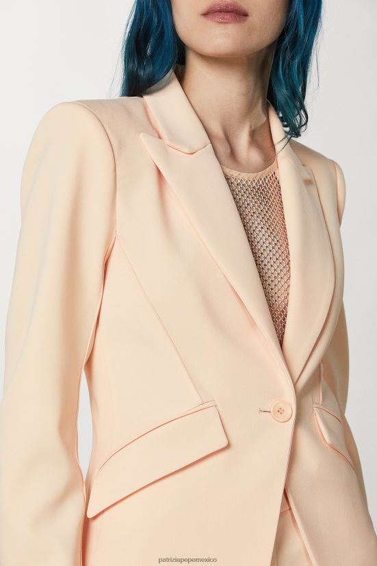 vestir mx Patrizia Pepe mujer chaqueta esencial de crepé rubor astral 66024R76