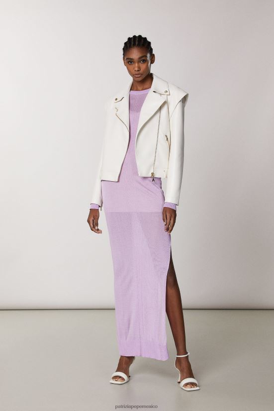 vestir mx Patrizia Pepe mujer chaqueta estilo motociclista gardenia blanca 66024R477