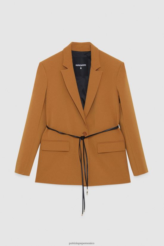vestir mx Patrizia Pepe mujer chaqueta extragrande esencial marrón picante 66024R542