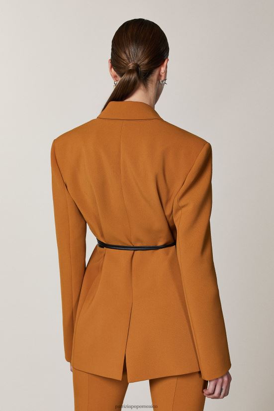 vestir mx Patrizia Pepe mujer chaqueta extragrande esencial marrón picante 66024R542