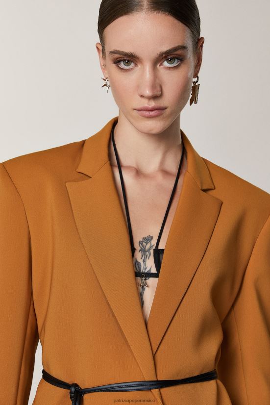 vestir mx Patrizia Pepe mujer chaqueta extragrande esencial marrón picante 66024R542