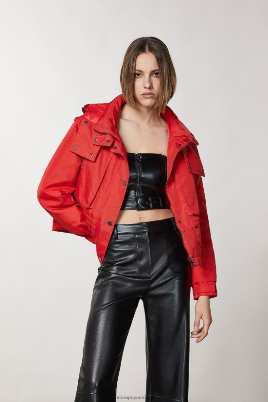 vestir mx Patrizia Pepe mujer chaqueta técnica de nailon rojo de carreras 66024R142