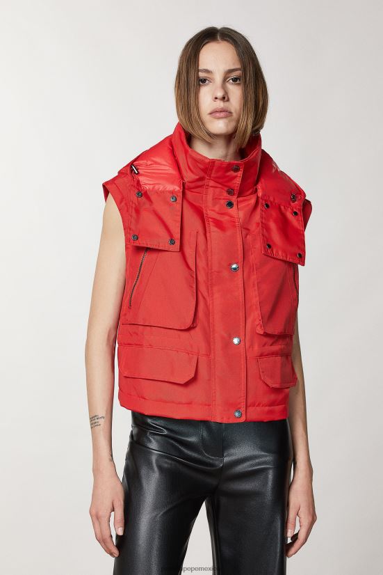 vestir mx Patrizia Pepe mujer chaqueta técnica de nailon rojo de carreras 66024R142