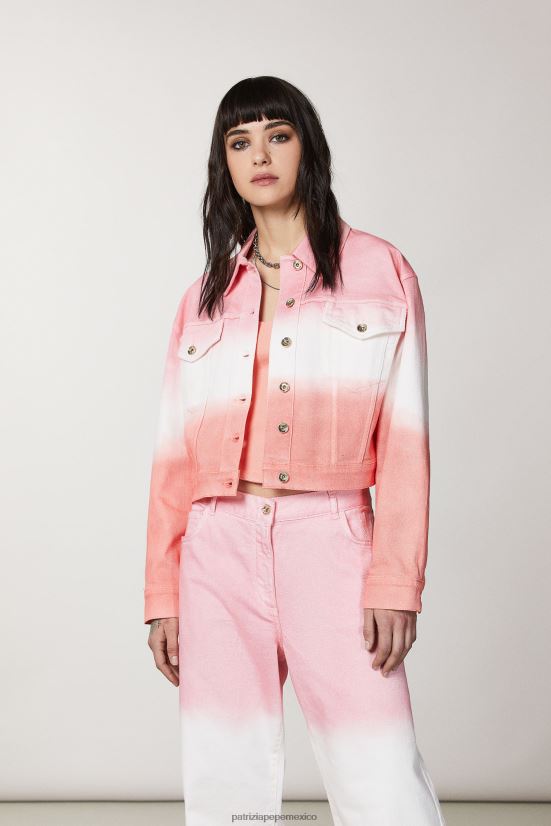 vestir mx Patrizia Pepe mujer chaqueta vaquera matizada melocotón jugoso degradado 66024R501