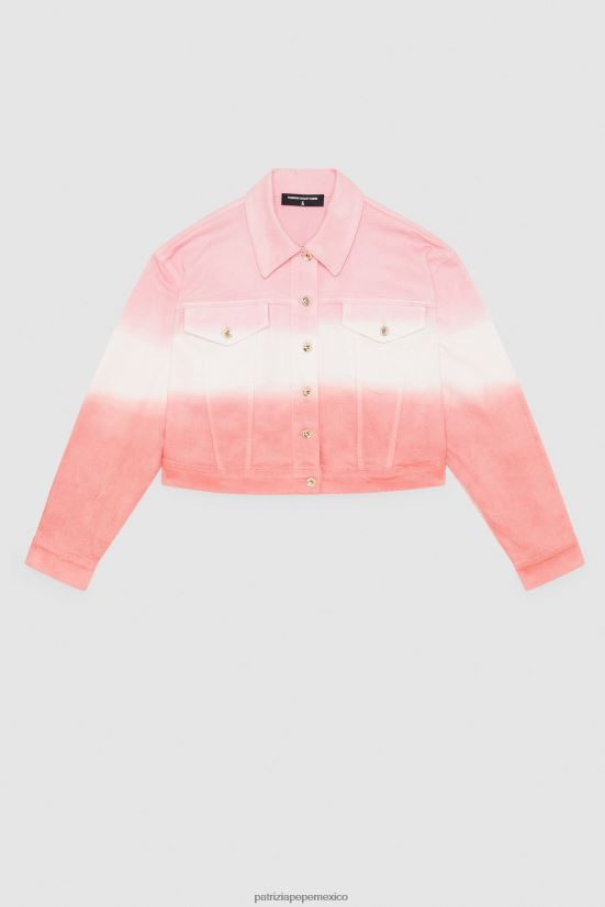 vestir mx Patrizia Pepe mujer chaqueta vaquera matizada melocotón jugoso degradado 66024R501