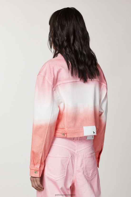 vestir mx Patrizia Pepe mujer chaqueta vaquera matizada melocotón jugoso degradado 66024R501