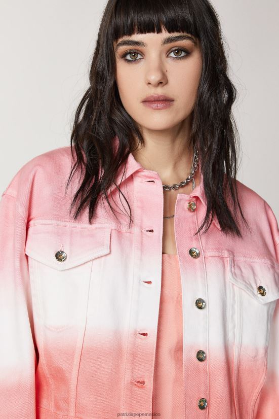 vestir mx Patrizia Pepe mujer chaqueta vaquera matizada melocotón jugoso degradado 66024R501