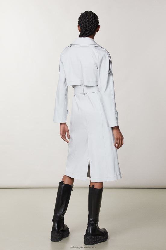 vestir mx Patrizia Pepe mujer abrigo impermeable con cinturón gris mineral 66024R120