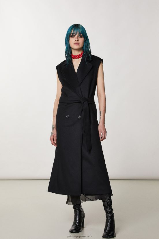 vestir mx Patrizia Pepe mujer chaleco sin mangas con doble botonadura Nerón 66024R159