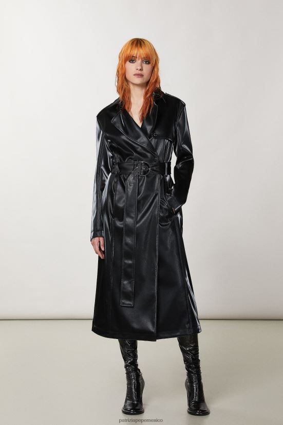 vestir mx Patrizia Pepe mujer impermeable con hebilla Nerón 66024R160
