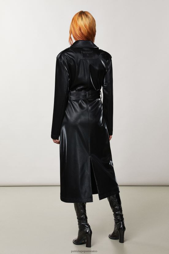 vestir mx Patrizia Pepe mujer impermeable con hebilla Nerón 66024R160