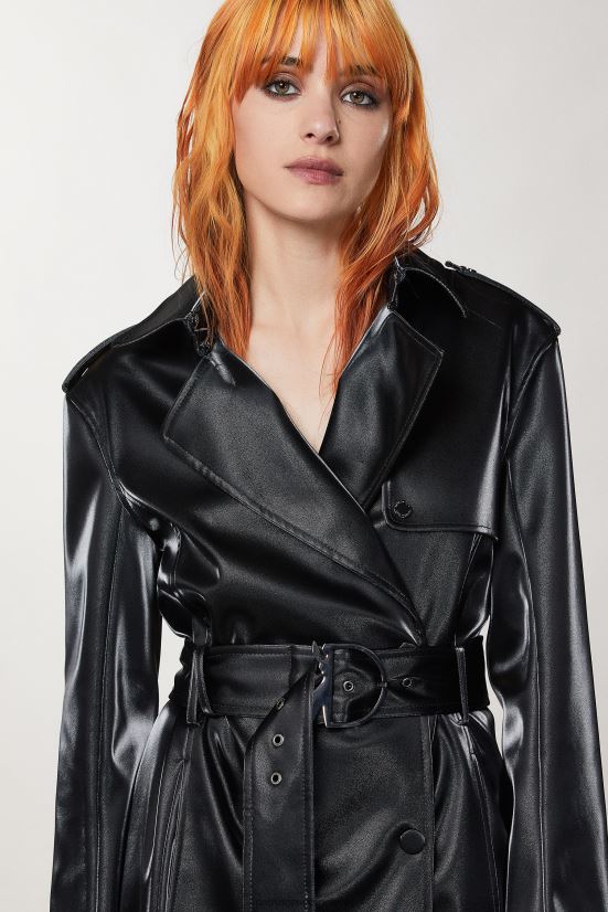 vestir mx Patrizia Pepe mujer impermeable con hebilla Nerón 66024R160