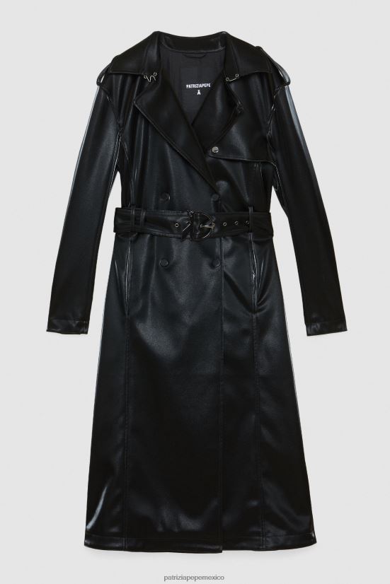 vestir mx Patrizia Pepe mujer impermeable con hebilla Nerón 66024R160