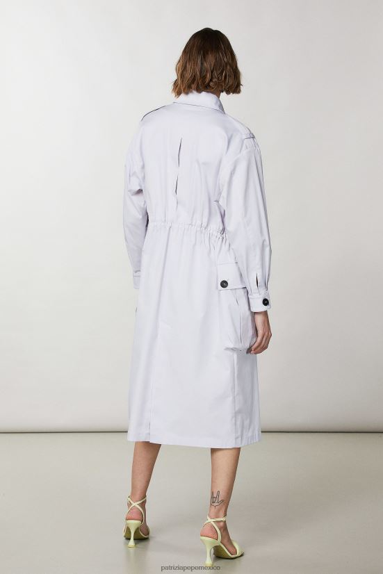 vestir mx Patrizia Pepe mujer impermeable de manga larga gris lila 66024R384