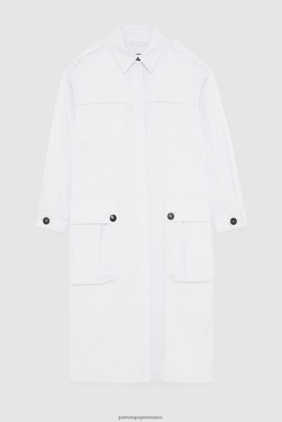 vestir mx Patrizia Pepe mujer impermeable de manga larga gris lila 66024R384