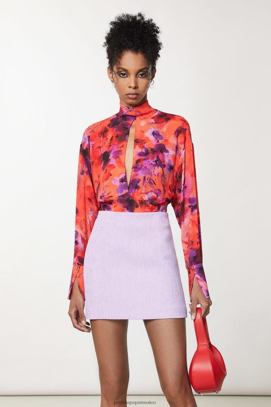 vestir mx Patrizia Pepe mujer blusa de crepé impresión por infrarrojos 66024R641