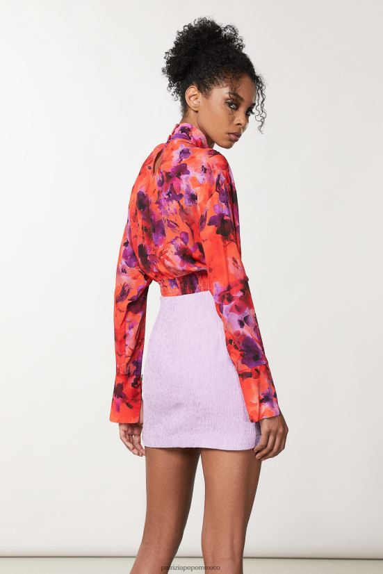 vestir mx Patrizia Pepe mujer blusa de crepé impresión por infrarrojos 66024R641