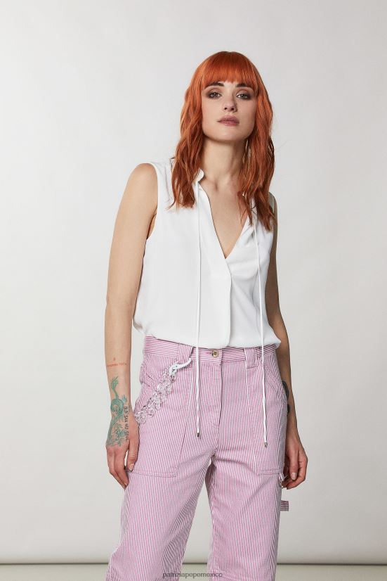 vestir mx Patrizia Pepe mujer camisa sin mangas blanco 66024R556